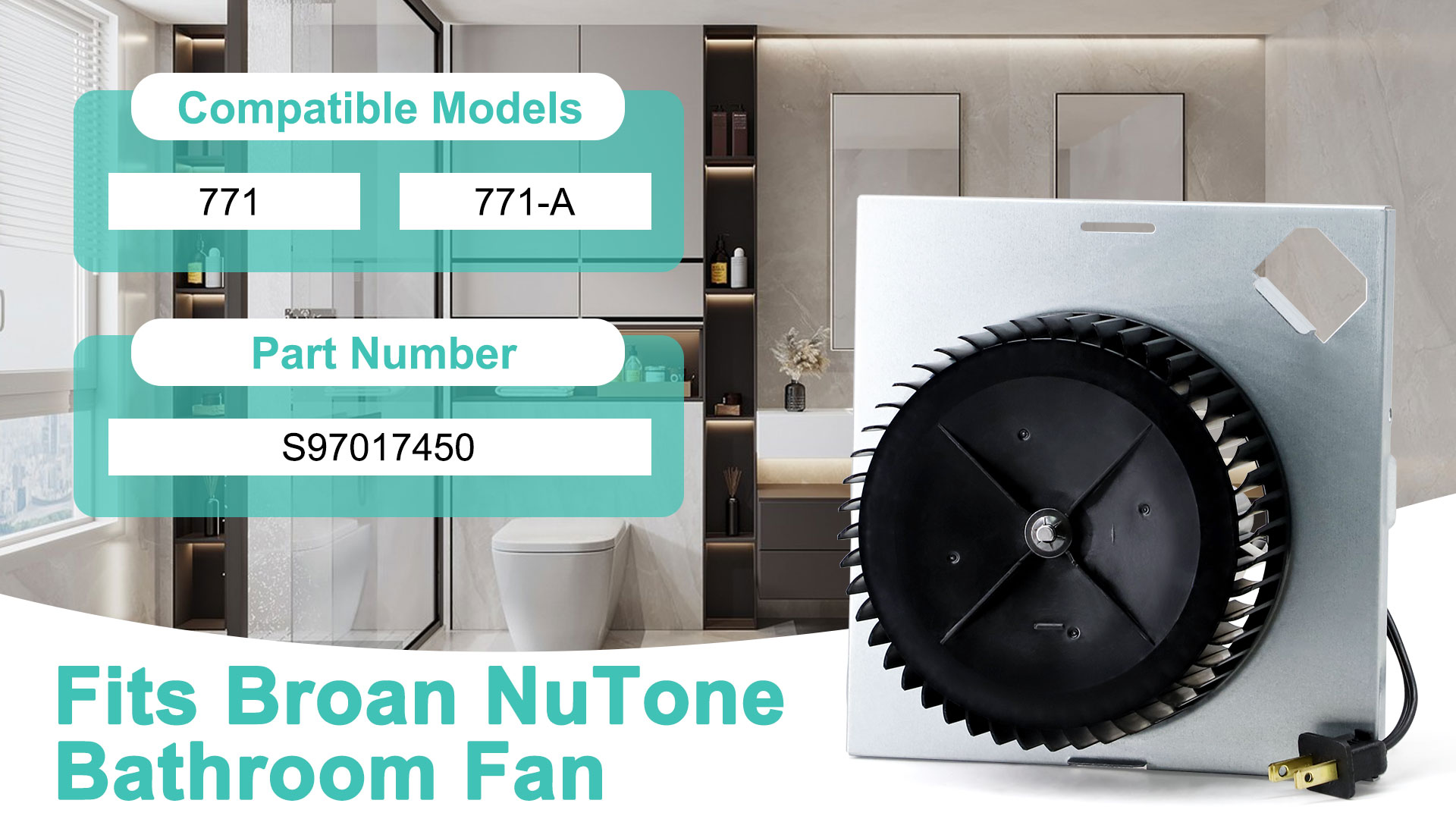 Hipoilk S97017450 Bathroom Fan Motor Assembly for Broan NuTone 771